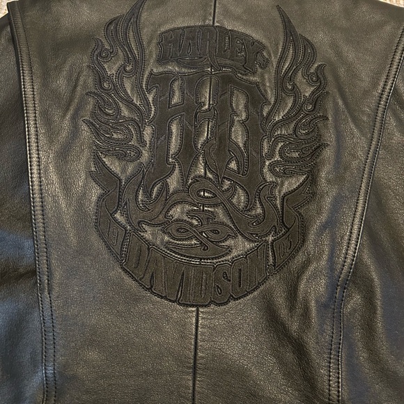 Harley-Davidson Black Leather Biker Jacket - Picture 2 of 8